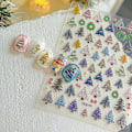 Miniatyrbild 1 av 8: Nagelkonst Nagelsticker Julgran Rosett Krans Design Nagelkonst 1 sheet