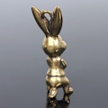 Miniatyrbilde 3 av 5: Nøkkelring i messing anheng Animal Figur nøkkelring Lucky Statue Orn