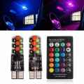 Miniatyrbild 8 av 8: 2st T10 COB RGB LED 6SMD bilkilsida Flerfärgade glödlampor