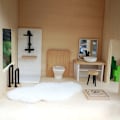 Miniatyrbillede 5 af 7: 1:12 Dukkehus Miniaturesæt Brusebad Toilet Badekar Kommode