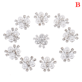 Miniatyrbilde 1 av 8: 10 stk Perle Blomster Rhinestone Knapper Glitrende Krystall Hårnål B