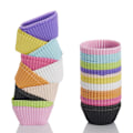 Miniatyrbillede 4 af 5: 4 Stk/Sæt Mini 4 Styles Form Silikone Muffin Kage Bageforme Rose red