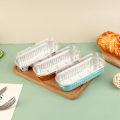 Miniatyrbilde 8 av 8: 10 stk Gjenbrukbar rektangel aluminiumsfolie tinnkopp med lokk Puddin C