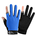 Miniatyrbilde 1 av 8: Menn Fiskehansker Dame Two Finger Hanne Touch Angling Anti-Sl Blue