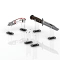 Miniatyrbilde 2 av 8: Akryl Display Stand Knives Holder ter Display Holder Collecti Clear