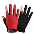 Miniatyrbilde 1 av 8: Menn Fiskehansker Dame Two Finger Hanne Touch Angling Anti-Sl Red