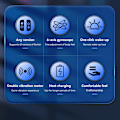Miniatyrbilde 8 av 8: Joypad For Switch RGB Light Wake-up Vibration Glare Controller Green and Blue