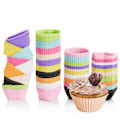 Miniatyrbillede 2 af 5: 4 Stk/Sæt Mini 4 Styles Form Silikone Muffin Kage Bageforme Rose red
