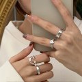 Miniatyrbillede 5 af 8: Smile Shape Ring Til Kvinder Fine Smykker Finger Justerbar Åben A1