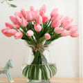 Miniatyrbillede 5 af 8: Kunstige Tulipan Blomster Falsk Buket Real Touch Hjem Bryllup White