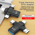 Miniatyrbilde 5 av 8: 3-i-1 OTG Adapter USB3.0 Til IOS Converter Type-C Micro USB Fla Silver