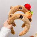 Miniatyrbilde 5 av 8: Nye Kawaii Capybara Kids plysj pannebånd tegneserie anime dukke hår 2