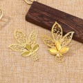 Miniatyrbillede 5 af 7: Guldblade blomsterforbindelser Jern filigran wraps DIY Scrapbog H