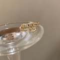 Miniatyrbild 1 av 8: Ljus Lyx Crystal Snake Form Ring Glänsande Cubic Zircon Openin Gold