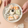 Miniatyrbild 2 av 8: e White 3 Grid Sushi Form Bento Rice Ball Sushi Tool Set Seawee A