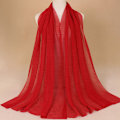 Miniatyrbilde 1 av 5: Glitter Skjerf Kvinner Muslim Shimmer Hijab Crinkle Shiny Shawl Is Red