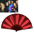 Glow Foldbar LED Danse Vifte Lys Nat Show Halloween Chr Red