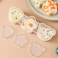 Miniatyrbillede 6 af 8: e Hvid 3 Grid Sushi Form Bento Rice Ball Sushi Værktøjssæt Seawee A