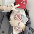 Miniatyrbillede 2 af 8: Ridehandsker Touch Five Fingers e Warm Thickened Cold Knitted F