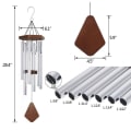 Miniatyrbilde 1 av 5: Store dype tone Windchime Kapellklokker Vindklokker Silver