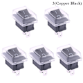Miniatyrbillede 1 af 5: 5 Stk Trykknap Miniafbryder 2Pin On/Off Vippekontakt med wat 3(Copper Black)