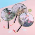 Miniatyrbillede 3 af 8: Random Pattern Rund Hånd Fan Style Tegneserie Vintage Print S A Random pattern