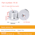 Pikkukuva 1 / 5: Mikrofonitelineen muunnosruuvit 1/4" - 5/8" kierreruuvi Mo Silver