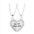 Pikkukuva 1 / 8: BFF kaulakoru naisten kristalli sydänriipus Best Friend Letter Muualle silver
