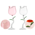 Miniatyrbillede 2 af 8: Rose-formet rødvinsglas Rose Shape vinglas med farvet B3