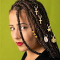 Miniatyrbillede 2 af 5: 60-170 stk. Mix Hårringe Flettet Dreadlocks Perler Manchetter Clips 90pcs
