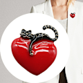 Miniatyrbild 1 av 7: Mode Love Heart Lazy Cat Emalj Brosch Pin For Women Lapel J