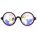 Pikkukuva 1 / 8: Kirkkaat Pyöreät Lasit Kaleidoskooppi Silmälasit Crystal Lens Party Su Black