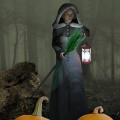 Miniatyrbilde 5 av 8: Halloween-festheks kostymeflygende kostyme for barn Orange