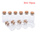Miniatyrbillede 1 af 5: 10 STK mini glasflasker med korkprop gennemsigtig flaske 8ml-10pcs