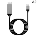 Miniatyrbillede 1 af 8: 4K 1080P USB 3.1 Type C til HDMI-kompatibelt adapterkabel USB-C black