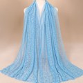 Miniatyrbilde 1 av 5: Glitter Skjerf Kvinner Muslim Shimmer Hijab Crinkle Shiny Shawl Is Blue