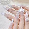 Miniatyrbild 6 av 8: 20st/påse French Pearl White Bow Nail Charm Elegant Bow DIY Nai