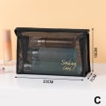 Miniatyrbillede 1 af 5: Mesh Makeup Tasker Sort og Hjerte Kosmetisk Taske Bærbar lynlås C