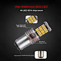 Miniatyrbillede 3 af 6: 2 stk 1157 LED Canbus P21W/5W Bay15d 45 LED pære Red