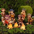 Miniatyrbilde 2 av 8: Primitiv mann leirbål  brannmodell harpiks flamme kunstig mikro A7
