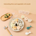 Miniatyrbillede 1 af 8: e Hvid 3 Grid Sushi Form Bento Rice Ball Sushi Værktøjssæt Seawee A
