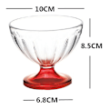 Miniatyrbillede 1 af 8: 250 ml salatskål til Dessert Mill Shake Goblet Glas præget I Red
