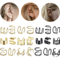 Pikkukuva 2 / 9: 12 kpl / set korvarenkaat Leaf Ear Cuff Clip Korvakorut Rose Gold