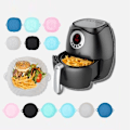 Miniatyrbillede 3 af 8: Silikone Airfryer Potte Kurv Liners Non-Stick Sikker Ovn Bagning SquareBlack