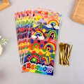 Miniatyrbillede 6 af 8: 50 stk flad lomme slikkage regnbuestribet brødgavepose B 50pcs