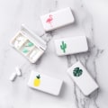 Miniatyrbilde 2 av 8: 3Grids Mini Pille Etui Plast Reise Medisin Box e Lite bord Leaves