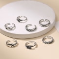 Pikkukuva 3 / 8: 6 kpl / set Jalkarengas auki Säädettävät varvasrenkaat Wave Pattern Alloy A1