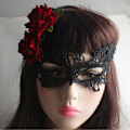 Miniatyrbillede 3 af 8: Masquerade Maske Kvinde Venetianer Maske Smuk Elegant Dame Masque Rose red