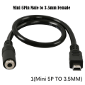 Miniatyrbilde 1 av 5: Mikro USB til 3,5 mm jack-hodetelefon-øretelefonkabeladapter 2(Mini 5P)