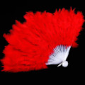 Miniatyrbild 4 av 8: 9 färger Ny kostym Bröllop Showgirl Dans Fällbar Hand Fjäder Red